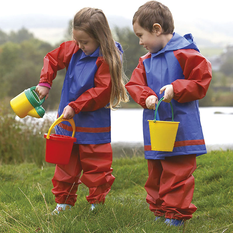 Childrens waterproof coat and trousers top