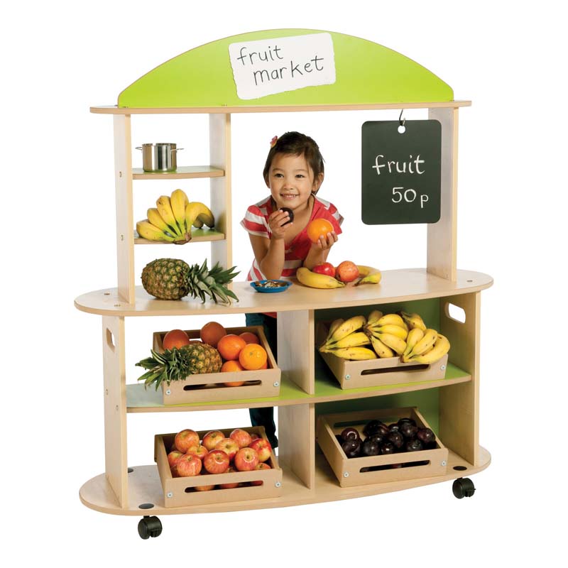 Childrens wooden shop stall on sale