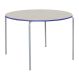 Crush Bent PU Edge Circular Tables Beech Top Blue Edge H53cm | Creative Activity