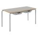 C'Bent Rect Tray Table H53cm Grey Top Red Edge Blue | Creative Activity