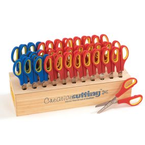 Soft Handled Grip It Scissors With Storage 32pk | Creative Activity