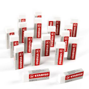 STABILO White Erasers 20pk | Creative Activity