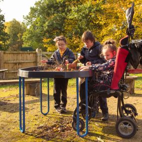 Wheelchair Accessible Tuff Tray Table + Stand