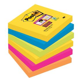 3M Super Sticky Message Notes Rio 6pk H76 x W76mm | Creative Activity