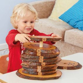 Wooden Rustic Number Stacker