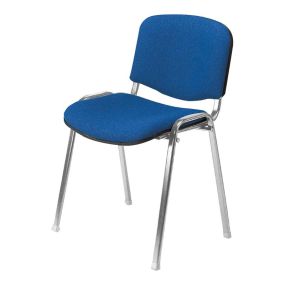 Stackable Upholstered Meeting Chair Char Grey Chrome Frame