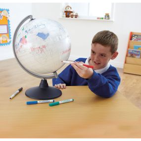 Drywipe Blank Globe of the World with Stand 30cm