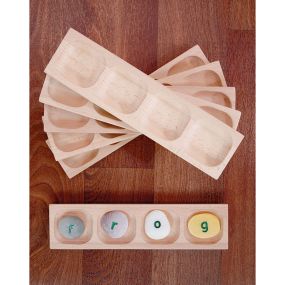Four Pebble Word Building Tray Set 6pk