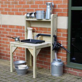 Outdoor Wooden Sink Pump Unit