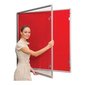 Tamperproof Lockable Noticeboards H600 x W900mm Red
