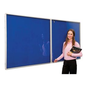 Tamperproof Lockable Noticeboards H900 x W1200mm Blue