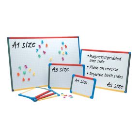 Show-me® Magnetic Framed A4 Whiteboards 10pk
