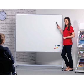 Large Mobile Whiteboard Magnetic Portrait H1200 x W900mm