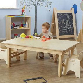 Natural Wooden Folding Early Years Table H40cm