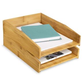 Bamboo Letter Trays 2pk