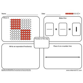 Rekenrek Practice Charts - Fractions 30pk