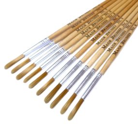 Short Handle Nylon Round Brushes Size 8 - pack of 10 | Creative Activity