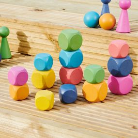 Rainbow Wooden Cubes