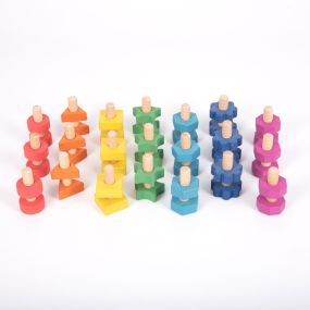 Rainbow Wooden Nuts & Bolts Pack 21