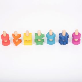 Rainbow Wooden Nuts & Bolts Pack 7