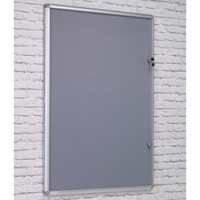 Tamperproof Lockable Noticeboards H600 x W900mm Grey | Creative Activity