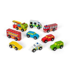 Small World Wooden Vehicles Set 24pcs