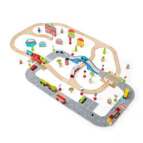 Small World Wooden Town Road & Rail Set