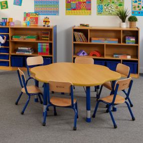 Copenhagen Flower Shaped Classroom Table Blue