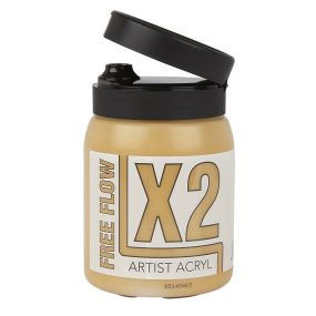 Specialist Crafts X2 Free Flow Acryl Acrylic Colour 500ml Yellow Ochre | Creative Activity