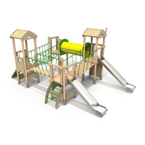 Timber Tower Quad 2 with Plastic Slide