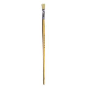Long Handle Flat Hog Bristle Brushes Size 8 - pack of 10 | Creative Activity