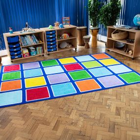 Rainbow Placement Floor Mat Rectangle | Classroom Furniture | Creative Activity