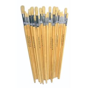 Long Handled Round Hog Hair Paint Brushes 60pk | Educational Resources - Art & Craft | Creative Activity