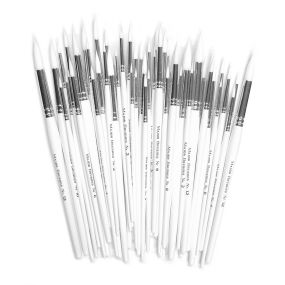 White Nylon Round Paint Brushes 60pk