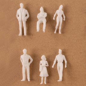 1:50 scale White unpainted figures 100 assorted pack | Creative Activity