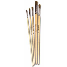 Long Handle Nylon Round Brushes Size 6 - pack of 10 | Creative Activity