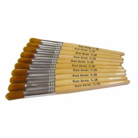 Short Handle Nylon Round Brushes Size 18 - pack of 10 | Creative Activity