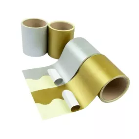 Self Adhesive Scalloped Borders Assorted Metallic pk4 | Creative Activity
