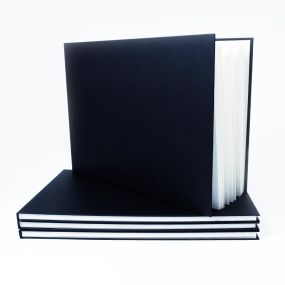A3 Landscape Black Cloth Hardbacked Sketchbook 92 pages 140gsm | Creative Activity