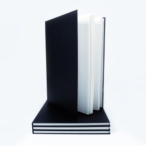 A3 Portrait Black Cloth Hardbacked Sketchbook 92 pages 140gsm | Creative Activity