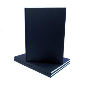 A4 Portrait Black Cloth Hardbacked Sketchbook 92 pages 140gsm | Creative Activity