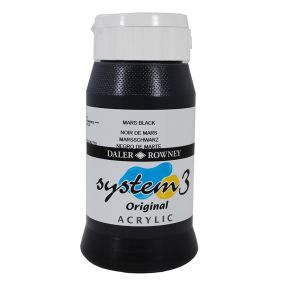System 3 Original Acrylic Colour 500ml Mars Black | Creative Activity