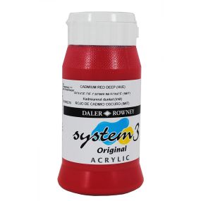 System 3 Original Acrylic Colour 500ml Cad. Red Deep Hue | Creative Activity