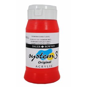 System 3 Original Acrylic Colour 500ml Cadmium Scarlet Hue | Creative Activity