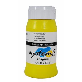 System 3 Original Acrylic Colour 500ml Lemon Yellow | Creative Activity
