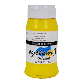 System 3 Original Acrylic Colour 500ml Process Yellow | Creative Activity