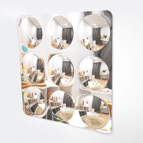 Giant 9-Domed Acrylic Mirror Panel - 780mm 