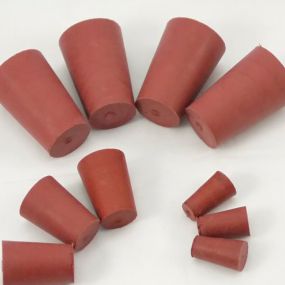 Rubber Stoppers, Red, No 21, Bottom Dia 21mm, Top Dia 245mm (Pack 20)