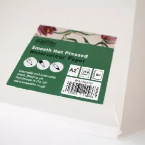 A2+ 350gsm Hot Press Watercolour Paper - 50 sheets