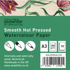 A3 350gsm Hot Press Watercolour 10 sheet retail pack